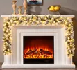 2.7m Snow Flocked Christmas Garland with Lights - 2