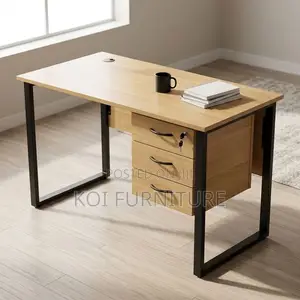 Modular Brown Home Office Desk with Drawer
