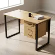 Modular Brown Home Office Desk with Drawer - 1