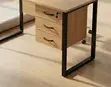 Modular Brown Home Office Desk with Drawer - 2