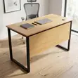 Modular Brown Home Office Desk with Drawer - 5