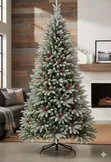Premium Snow-Flocked Pine Christmas Tree with Cones & Berries - 2
