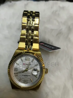 Curren 8498 Men's Gold and White Watch