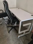 Black and White Office Desk with Ergonomic Chair - 2
