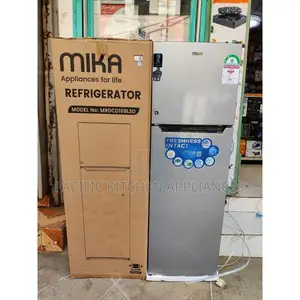 Mika Fridge 168L Mlango Mbili Nyeusi