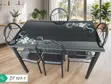 4 Seater Dining Table - DT 129-1 - Black Glass - 1