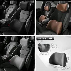 2-Piece Memory Foam Car Headrest & Lumbar Support Pillow Set