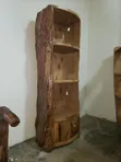 6ft Rustic Natural Wood Display Shelf with Cabinet - 2