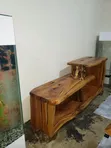 Rustic Eucalyptus Wood TV Stand - 1
