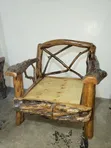 Rustic Natural Wood Armchair - 1