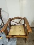 Rustic Natural Wood Armchair - 2