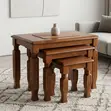 Three-Piece Wooden Side Stool Set - 3
