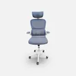 Ergonomic Office Chair with Headrest - Blue Mesh - 2