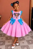 Girls' Pink Bubble Dress - 4