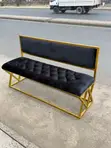 Black Velvet Waiting Manicure Bench - 5ft - 3