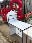 White Manicure Desk Table with Storage Shelf - 1