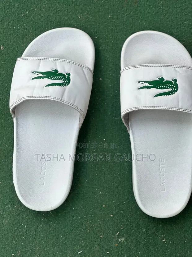 Sandals za Lacoste Nyeupe za Ngozi - 1