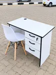 White Office Desk and Eames Chair Set - 1