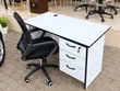 White Table and Black Office Desk Set - 1
