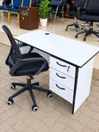 White Table and Black Office Desk Set - 2