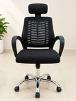 Boss Office Products Swivel Cresting Rail Chair - Nyeusi Mesh - 2