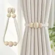 Magnetic Curtain Tiebacks with Wooden Beads (2 Pcs) - 3