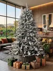 Premium Snow-Flocked Pine Christmas Tree (7ft-9ft) - 1