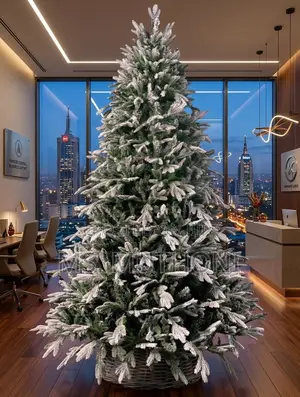 Luxury Snow-Flocked Dark Green Pine PVC Tree