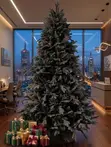 Luxury Snow-Flocked Dark Green Pine PVC Tree - 2