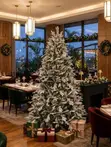 High-End Dark Green PVC Pine Christmas Tree (Snow Flocked) - 1
