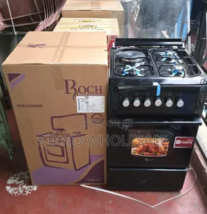 Roch 50x55cm Black 4-Burner Cooker