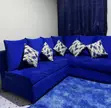 Kochi ya Samani ya Bluu ya Royal L-Shape ya Kiti 5 - 2