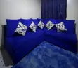 Kochi ya Samani ya Bluu ya Royal L-Shape ya Kiti 5 - 3