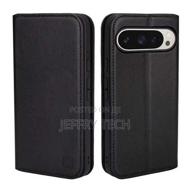 Google Pixel 9/9 Pro TPU Leather Flip Cover - Black - 1