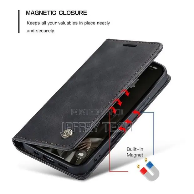 Caseme Google Pixel 10A Leather Suede Flip Case - Black - 1