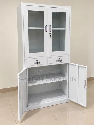 White Metal Office Storage Cabinet