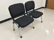 Black Fabric Visitor Chair with Metal Legs - 1