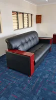 Boss Office Products Black Leather Office Sofa - 4