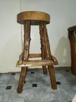 Rustic Natural Wood Log Bar Stools - 2