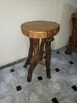 Rustic Natural Wood Log Bar Stools - 3