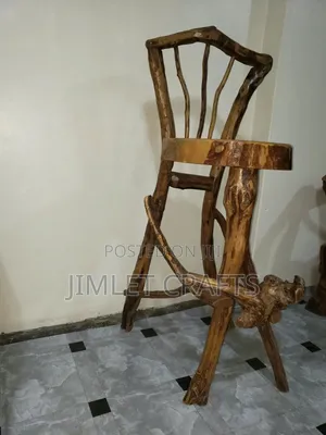 Handcrafted Wooden Bar Chair with Backrest