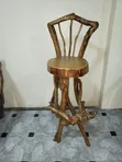 Kiti cha Baa cha Mbao Kilichotengenezwa Kwa Mikono Chenye Riemu - 2