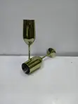 Seti ya Vikombe 2 vya Mvinyo vya Dhahabu vya Chuma cha pua | 270ml - 3