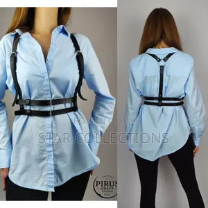 Goth Punk Leather Harness Belt