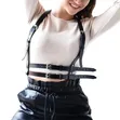 Goth Punk Leather Harness Belt - 3