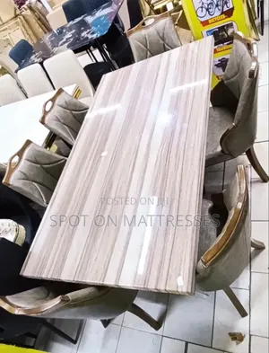 Royal Family 6-Seater Dining Set - Pure Marble Table