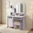 Seti ya Dressing Vanity Nyeupe na Kiti - 4