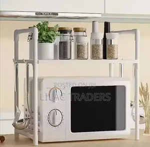 2 Tier Microwave Oven Stand - Black and White