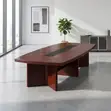 Executive Meeting Table | 2400mm Brown Modern Boardroom Table - 1