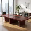Executive Meeting Table | 2400mm Brown Modern Boardroom Table - 4